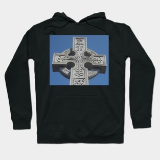 Celtic Cross Tombstone Statue - blue, grey Hoodie